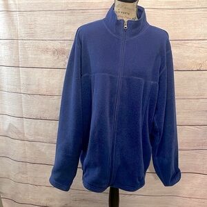 L.L. Bean Men’s Fleece Full Zip Jacket Zip Pockets Size Large TALL Blue